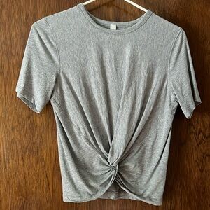 Lululemon Grey Gray Crescent Tee/Top - Heathered Medium Grey